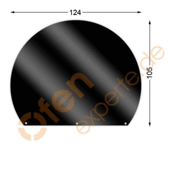 Bodenplatte, Kreisabschnitt 105 x 124 cm, Mattschwarz, Gussgrau zweiseitig emailliert