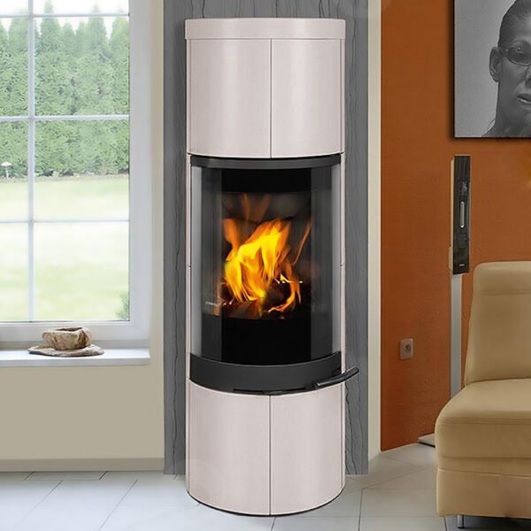 Kaminofen Romotop Soria Keramik Mattweiß (6 kW) inklusive Speicher!